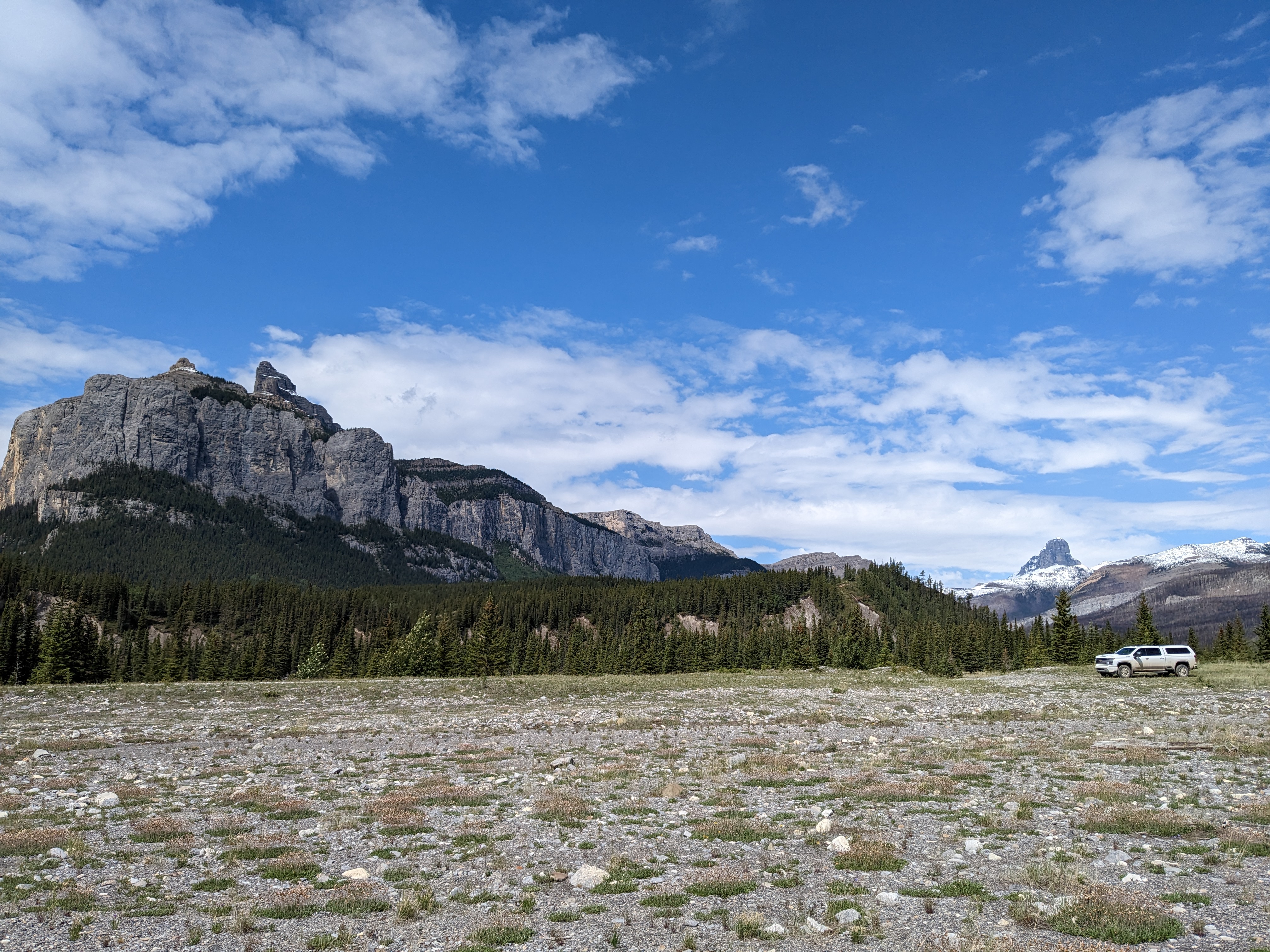 Field work in the Rocky Mountain foothills, Alberta
